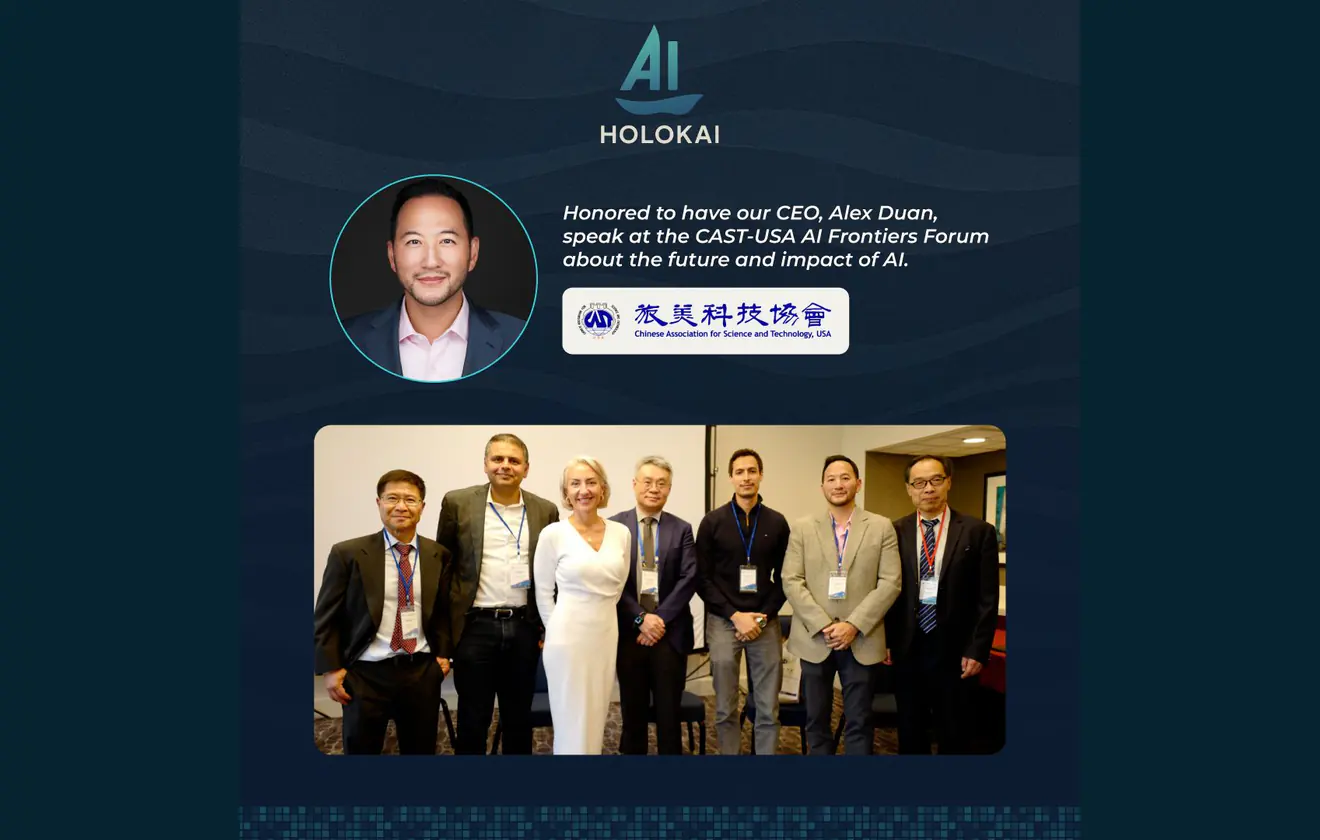 Official CAST-USA AI Frontiers Forum artwork featuring Alex Duan